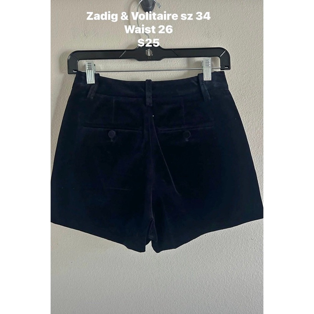 Zadig & Volitaire Velvet Dressy Shorts size 34 waist 26